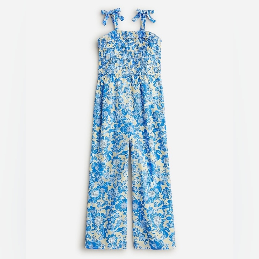 J. Crew Shoulder Tie Floral Jumpsuit